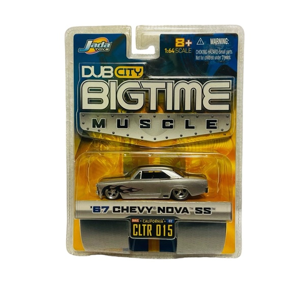 Dub City Bigtime 67 Chevy Nova Jada Toys 1:64 Silver - Picture 2 of 8
